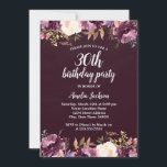 Floral Waterverf Bloom Paars 30th Birthday Party Kaart<br><div class="desc">Floral Birthday-uitnodigingen in de Little Bayleigh Store.</div>
