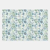Floral Waterverf Blue Decoupage Gift Inpakpapier Vel (Voorkant 3)