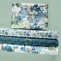 Floral Waterverf Blue Decoupage Gift