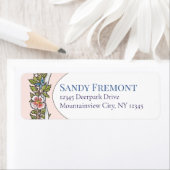 Floral Waterverf Blush Bruiloft Retourlabel Etiket (Insitu)