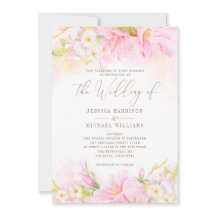 Floral Waterverf Blush Pink Ombre Botanical Boho