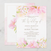 Floral Waterverf Blush Pink Ombre Botanical Boho Kaart (Voorkant / Achterkant)