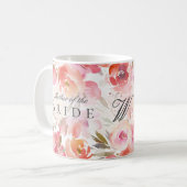 Floral Waterverf Blush Roos Moeder van de Bride Koffiemok (Voorkant links)