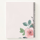 Floral Waterverf Blush Roze  Notitieboek (Achterkant)
