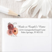 Floral Waterverf Blush Rust Beige Wedding Etiket (Insitu)