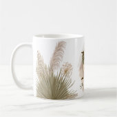 Floral Waterverf Boho Aangepaste Monogram Naam Koffiemok (Links)