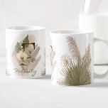 Floral Waterverf Boho Aangepaste Monogram Naam Koffiemok<br><div class="desc">Een gepersonaliseerde koffie-mok met een bohemen letter "F"-monogram,  met decoratieve orchidee- en palmbladillustraties. Pas het eenvoudig aan met jouw naam of creëer een unieke gave voor je geliefden.</div>