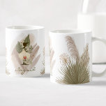 Floral Waterverf Boho Aangepaste Monogram Naam Koffiemok<br><div class="desc">Een gepersonaliseerde koffie-mok met een bohemen letter "I"-monogram,  met decoratieve orchidee- en palmbladillustraties. Pas het eenvoudig aan met jouw naam of creëer een unieke gave voor je geliefden.</div>