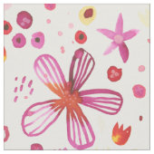 Floral Waterverf Boho Colorful Stof (Close Up)