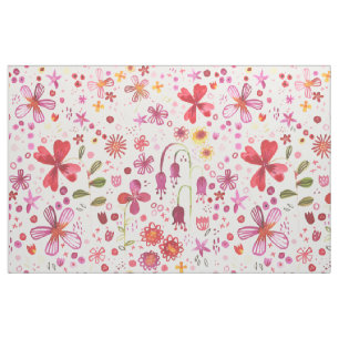 Floral Waterverf Boho Colorful Stof