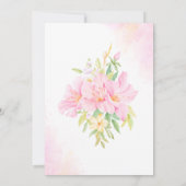 Floral Waterverf Boho Pink Picnic Baby shower Kaart (Achterkant)