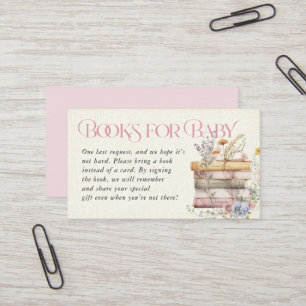 Floral Waterverf Books voor Baby Kaart Visitekaartje