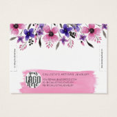Floral Waterverf Borstelbedekking Visitekaartje (Achterkant)