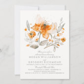 Floral Waterverf Botanische Herfst Repetitie Diner Kaart (Voorkant)