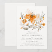 Floral Waterverf Botanische Herfst Repetitie Diner Kaart (Voorkant / Achterkant)