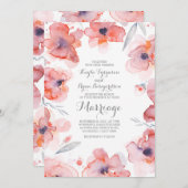 Floral Waterverf Botanische Vintage bruiloft Kaart (Voorkant / Achterkant)