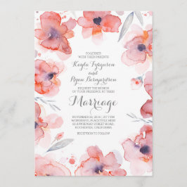 Floral Waterverf Botanische Vintage bruiloft Kaart