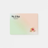  Floral Waterverf Bouquet de heer & Mrs. Post-it® Notes (Voorkant)