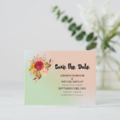  Floral Waterverf Bouquet sparen de datum Aankondigingskaart (Staand voorkant)