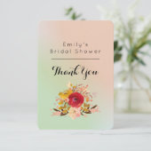 Floral Waterverf Bouquet Vrijgezellenfeest Bedankt Kaart (Staand voorkant)