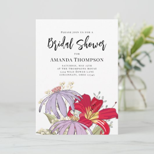 Floral Waterverf Bouquet Vrijgezellenfeest QR Code Kaart (Staand voorkant)