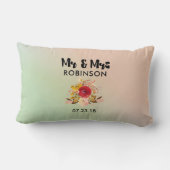 Floral Waterverf Bouquet Wedding Mr & Mrs. Kussen (Achterkant)