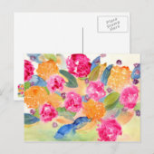Floral waterverf briefkaart (Voorkant / Achterkant)