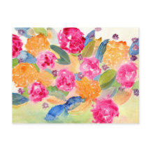 Floral waterverf briefkaart