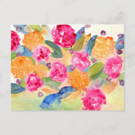 Floral waterverf briefkaart