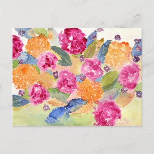 Floral waterverf briefkaart (Voorkant)