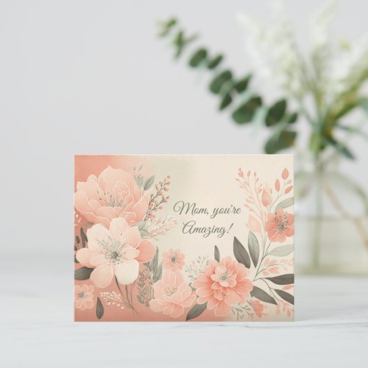 Floral-Waterverf Briefkaart (Staand voorkant)