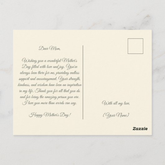 Floral-Waterverf Briefkaart (Achterkant)