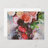 Floral Waterverf Briefkaart (Voorkant / Achterkant)