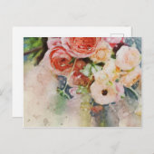 Floral Waterverf Briefkaart 2 (Voorkant / Achterkant)