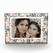 Floral Waterverf Bronze Coral Boho | Fotoblok (Voorkant)