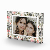 Floral Waterverf Bronze Coral Boho | Fotoblok (Rechts)