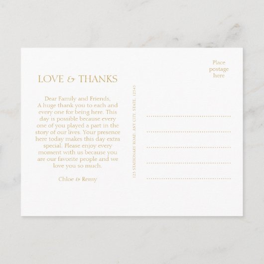 Floral Waterverf bruiloft dank u Aankondigingskaart (Achterkant)