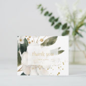 Floral Waterverf bruiloft dank u Aankondigingskaart (Staand voorkant)
