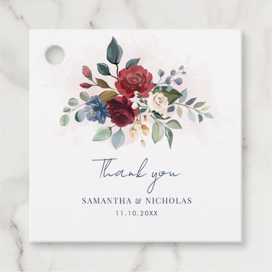 Floral Waterverf bruiloft dank u Bedankjes Labels (Voorkant)