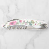 Floral Waterverf bruiloft dank u gunsten Kurkentrekker (Achterkant)