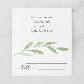 Floral Waterverf Bruiloft Receptie Plaats Kaart Plaatskaartje (Buitenkant ongevouwen)