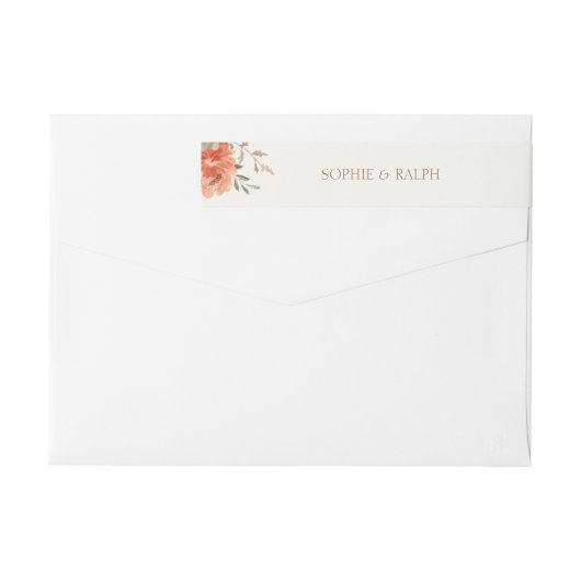 Floral Waterverf Bruiloft retour adreslabel (Achterkant)