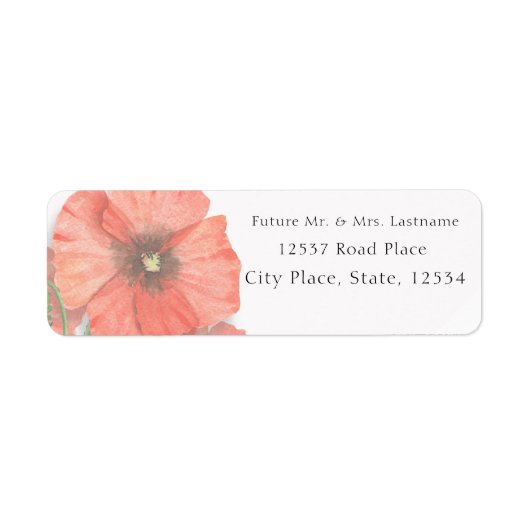 Floral Waterverf Bruiloft retour adreslabel Etiket (Voorkant)
