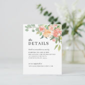 Floral Waterverf bruiloft uitnodigen behuizing Kaa Informatiekaartje (Staand voorkant)