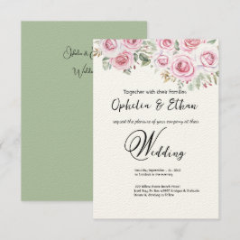 Floral waterverf bruiloft uitnodiging