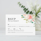 Floral Waterverf bruiloft uitnodiging RSVP kaart (Staand voorkant)