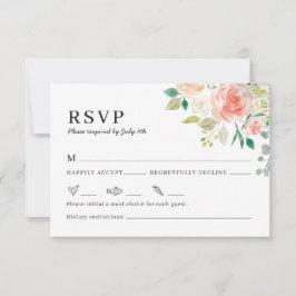 Floral Waterverf bruiloft uitnodiging RSVP kaart