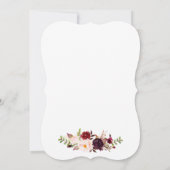 Floral Waterverf Burgundy Wedding Invitation GB Kaart (Achterkant)