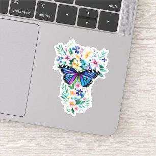 Floral Waterverf Butterfly Sticker