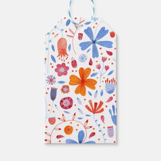 Floral-Waterverf Cadeaulabel (Voorkant)